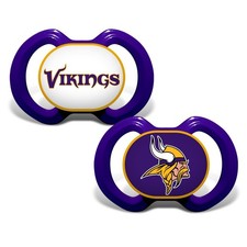 Minnesota Vikings Baby Pacifiers 2 Pack Set Officially Licensed FREE SHIPPING