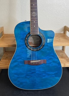 Fender T Bucket 300CE Acoustic Electric Guitar BLUE w/Martin Hard Case
