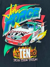 TShirt L NHRA John Force inTENs For the Tie Black Winston Drag Racing