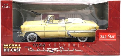 1954 Chevrolet Bel Air ダイキャストモデル Sun Star 1954 Chevrolet Bel Air Blue Die-cast 1:18 Scale WP76 | eBay