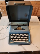 Vintage BLUE Remington Ten Forty 1040 Typewriter w Case Made in Holland WOW thumbnail