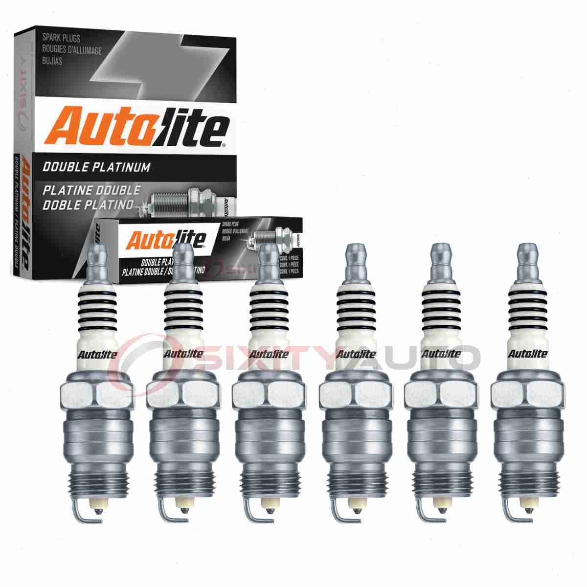 6 pc Autolite Double Platinum Spark Plugs for 1967 Ford Club Wagon 3.9L L6 it