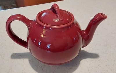 The. Lipton Tea Teapot Burgundy Color. Made In USA