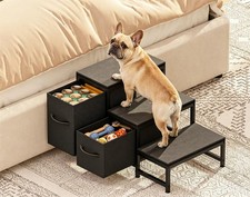Dog Stairs for Bed,3-Step Metal Dog Steps for Small Medium Dogs