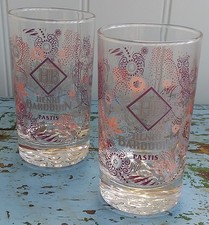 Henri Bardouin Pastis Glasses. PAIR. French Advertising. Excellent Condition.