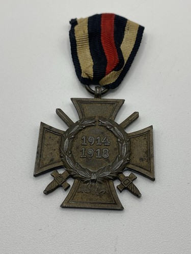Original WWI Hindenburg Cross - With Swords Medal With Ribbon Honor Cross