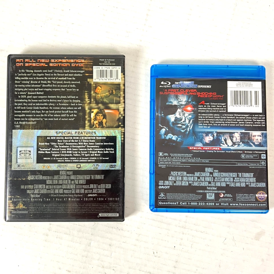Terminator T2 Rise 1-2-3 DVD Bluray 6 Schwarzenegger Movie Lot Skynet Steel Case - Image 3 of 4