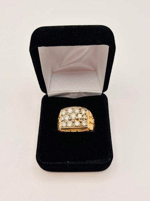 Diamond Cluster Nugget Ring 2.00 CTW 14k Gold Estate 12.5g Size 11