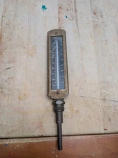 Gotham Industrial Brass Thermometer Heavy Threaded Primitive Triangle Steampunk 