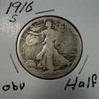 1916-S Obv. Walking Liberty Half Dollar 90% Silver
