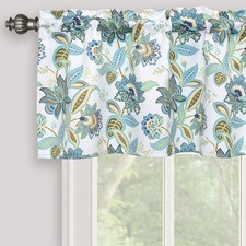 Summer Floral Valances Windows Multicolor Jacobean Flower 52 x 18 Blue