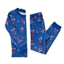 Marvel Spiderman Hanna Andersson Kids Blue Long Sleeve Pajamas Set Size 6-7