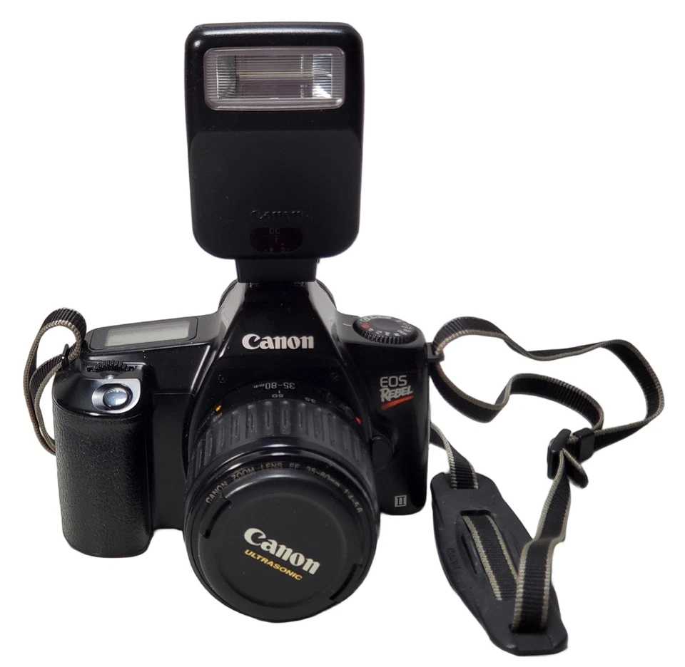 Cámara fotográfica Canon EOS Rebel II 35 mm con lente zoom de 35-80 mm AF y flash 200E Foto 2 de 4