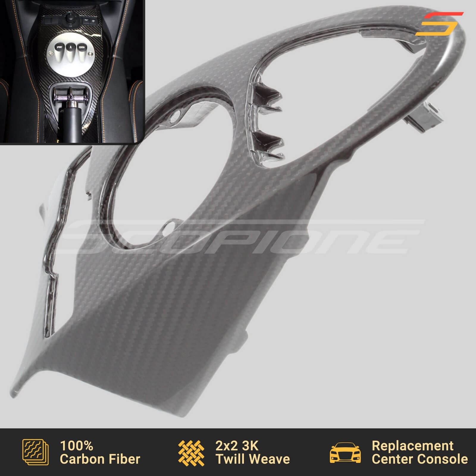 Scopione Carbon Center Control Switch Console for Lamborghini Gallardo - SPYDER