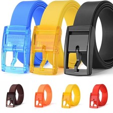 Women's Silicone Belt Solid Color Square Buckle Casual Pants Waist Belt Fashion