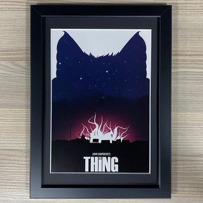 DAS DING GERAHMTES FILMPOSTER KUNST. JOHN CARPENTER, KURT RUSSELL, ENNIO