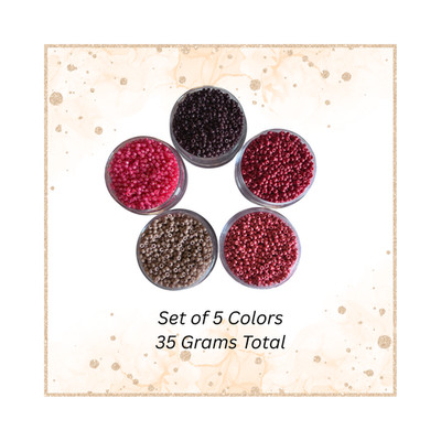 Set of 5 Colors Miyuki 11/0 Round Seed Beads ''Raspberry Truffle'' 35 Grams