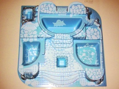 LEGO  3D Baseplate, Raised - 33214pb01 Light Blue 7577 5850 Winter Wonder Palace