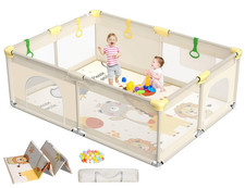 Baby Playpen with Mat, 71"  59" Extra Large Playpen for Toddler, Play Yard, Bab