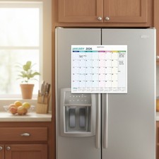 Beautiful 2026-2027 Magnetic Calendar - Thick Paper, Strong Magnets, Ample Space