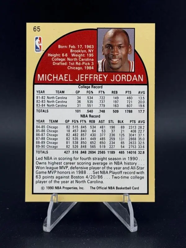 Rare Error Card 1990 NBA Hoops Michael Jordan #65 - Missing Bulls