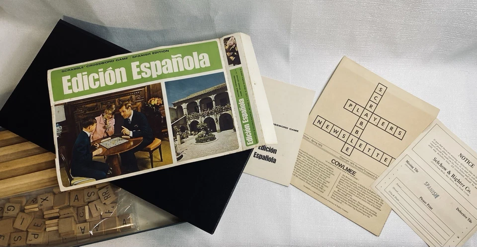 Vintage Scrabble Foreign Edition Spanish 1960s Board Word Game EUC - Image 3 of 4