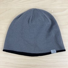 L.L. Bean Winter Beanie Hat Gray Black Reversible Ski Cap Logo OSFA