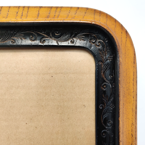 Rounded Corner Wooden Frame w Carved Ornate 8x10 MCM Danish Arts & Crafts Style - Picture 4 of 24