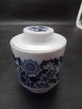 Melitta Porzellan,Hamburg Blütenspiel Blau/Weiß,Zuckerdose Blumendekor