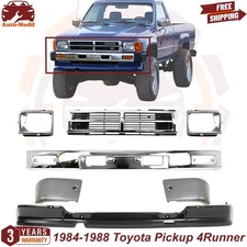Front Bumper Cover Chrome & Grille Assembly For 1984-1988 Toyota Pickup 4Runner