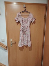 Shein Damen Kleid in Weiß mit Blumen Gr. XS