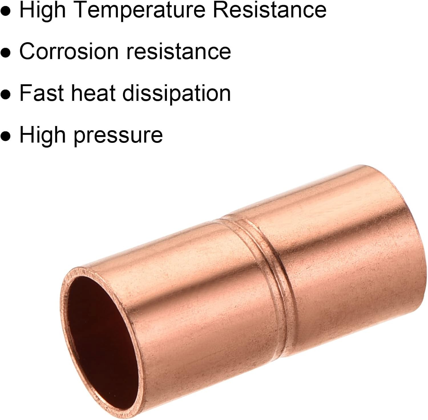 MECCANIXITY Straight Copper Coupling Fittings, 1/4 Inch ID Inch, 