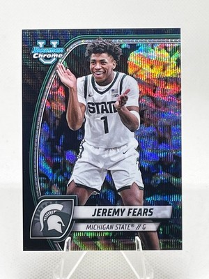 2025 Bowman Chrome University Jeremy Fears #ALT-8 BLACK WAVE Mich St Spartans