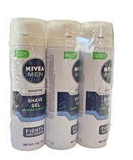 3-Pack NIVEA MEN Sensitive Shave Gel with Vitamin E, Soothing Chamomile 7 Oz