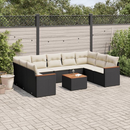 Set salotto divano angolare da giardino in rattan sintetico