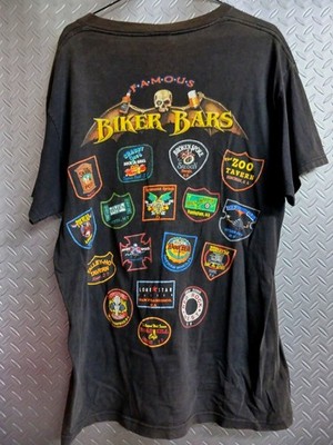 American Vintage Clothing Casual Bikerbar Logo Design T-Shirt