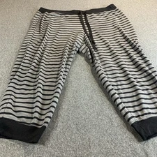 Jenni by Jennifer Moore Pajama Pants Women's XL Gray Black Striped Drawstring