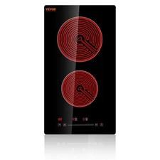 VEVOR 12 in. Electric Cooktop w/ Sensor Touch Control, Timer & Child Lock, Black