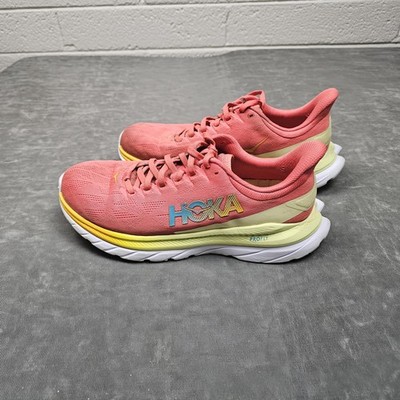 Hoka One One Mach 4 Shoes Womens Size 8.5B Pink Running Cushioned Mesh Athletic