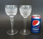 SET 2 WATERFORD Crystal "ALANA" Irish Cut Glass 7 3/8" Hock Balloon Wine Goblets
