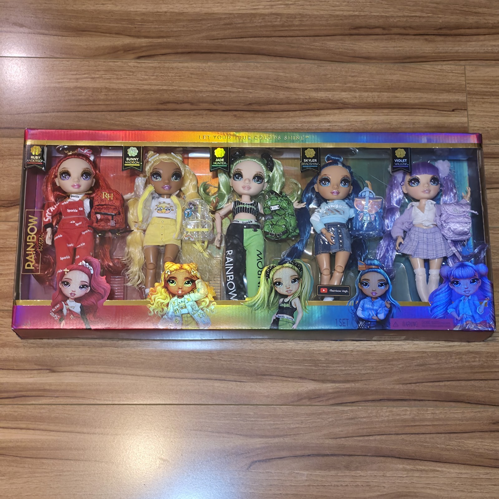 Детские куклы MGA Rainbow High 5 Pack Fashion Dolls Ruby Sunny Jade Skyler Violet New — фото 3