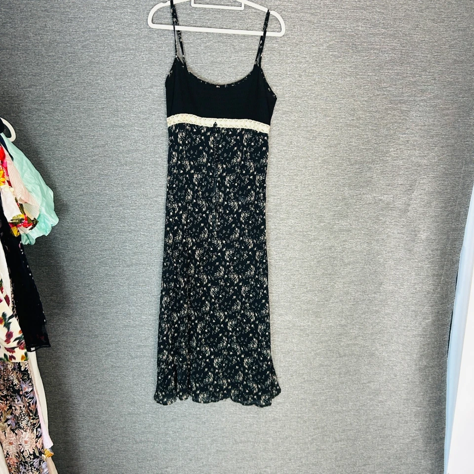 UNIF Y2K Slip Dress Womens Size Small Long Baby Doll Lace Ribbon 90's - Image 3 of 4