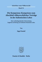 Die Kompetenz-Kompetenz zum Abschluß VöLkerrechtlicher VerträGe In Der...