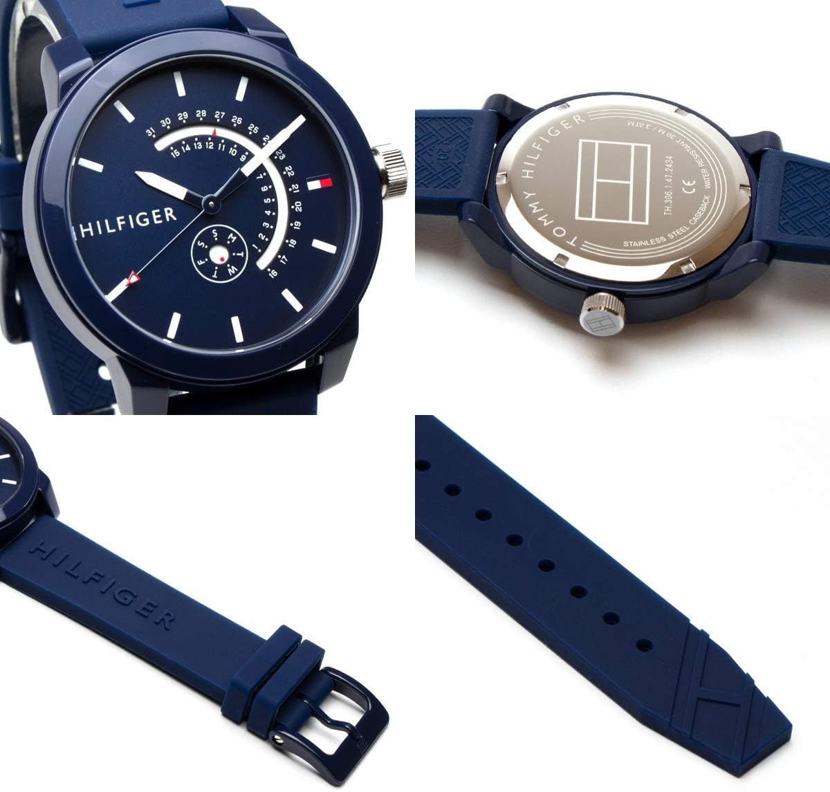 Tommy Hilfiger Men's Denim Watch 1791482 Navy Blue with Rubber Strap thumbnail 2