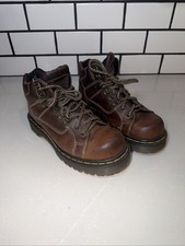 Dr. Martens 9349 Boots Women 6 Brown Leather Made In England Hiking Vintage