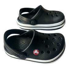 Crocs Crocband Toddler Unisex Kids Casual Clog Slip On Strap Black White Size C5