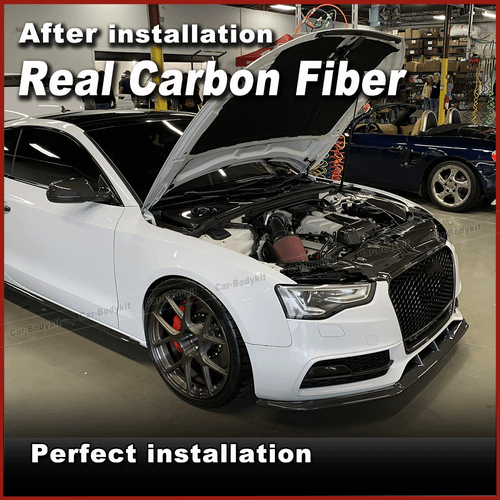 For Audi A5 Sline S5 12-16 Real Carbon Fiber Front Bumper Lip Spoiler Splitters - Picture 5 of 12
