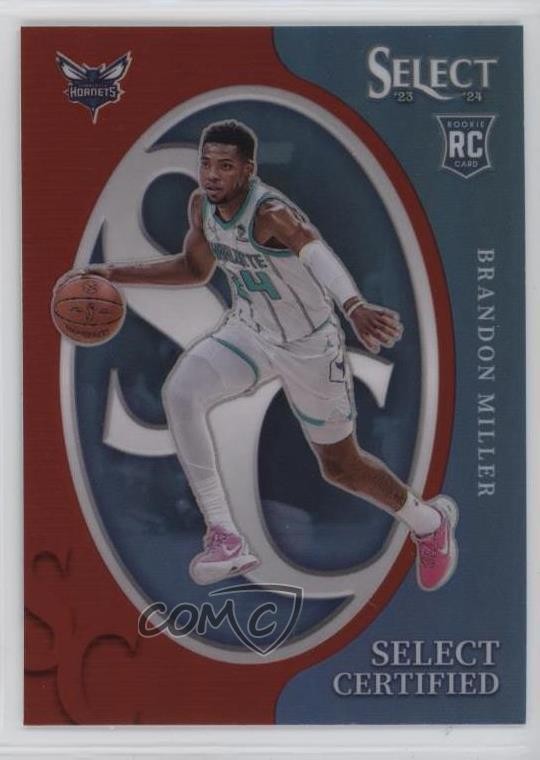 2023-24 Panini Select Select Certified Red Prizm Brandon Miller #10 15ts