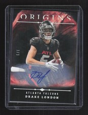 Drake London 2024 Panini Origins #56 Black Auto 1/1