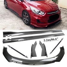 For Hyundai Accent Gt Carbon Fiber Front Bumper Lip Spoiler Side Skirt Body Kit